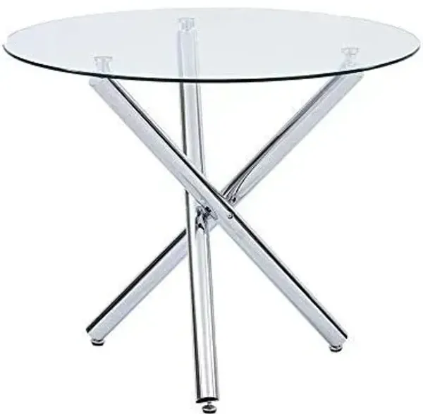 Round Tripod Base Coffee Table - Silver And Glass