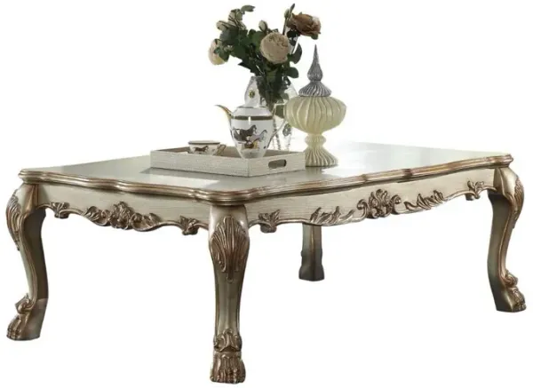 Manufactured Wood Rectangular Coffee Table - Bone And Gold Patina