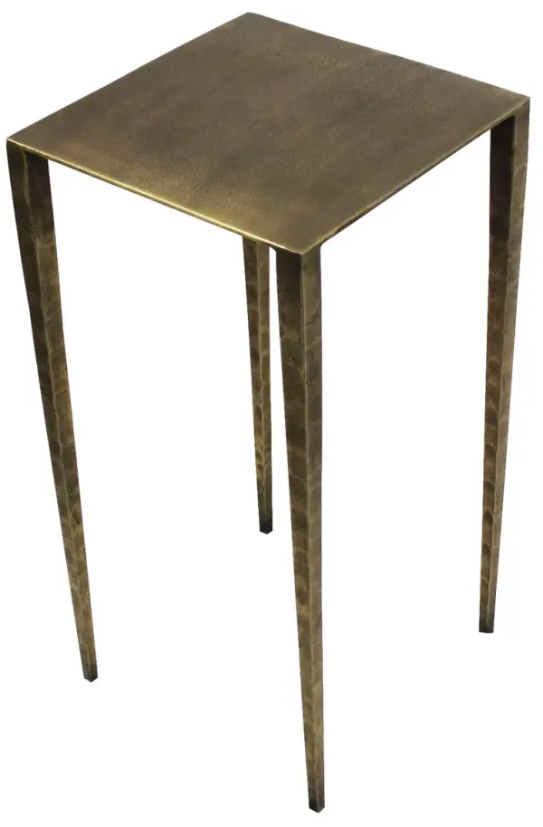 24" Iron Square End Table - Brass