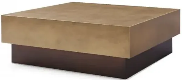 Copper And Steel Square Coffee Table - Bronze And Brown