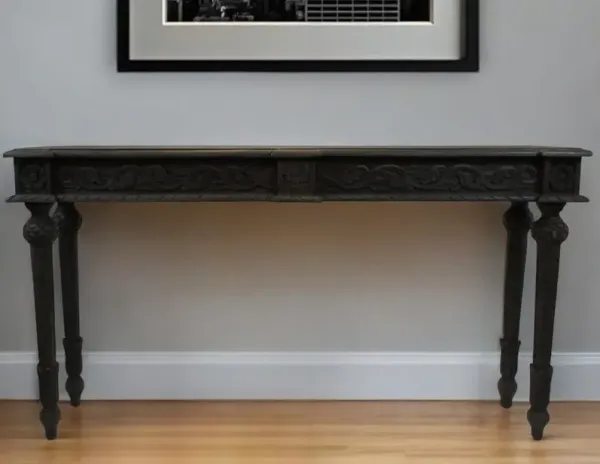 Solid Wood Distressed Console Table - Gray