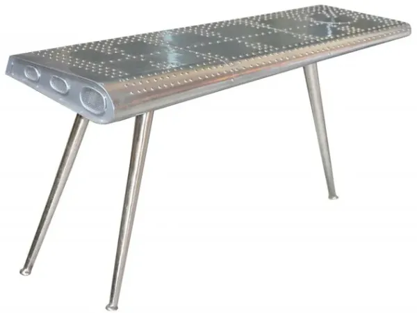 Aluminum Three Leg Console Table - Silver