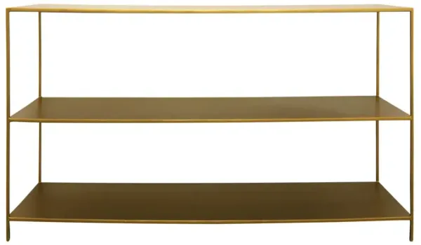Iron Console Table With Shelves - Brass
