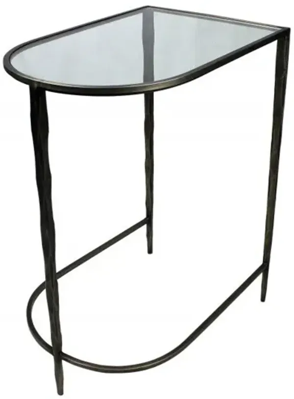 Glass Free Form Frame Console Table (Set of 2) - Clear And Gold