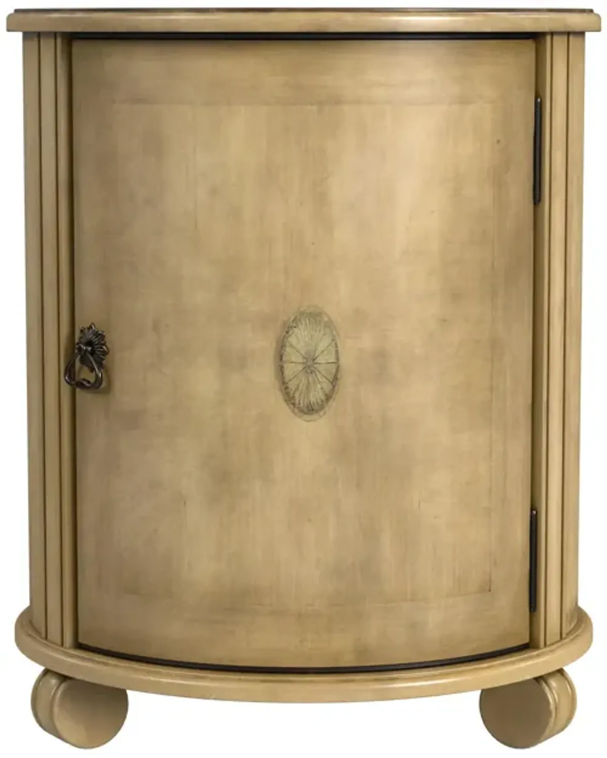 24" Manufactured Wood Round End Table With Shelf - Beige