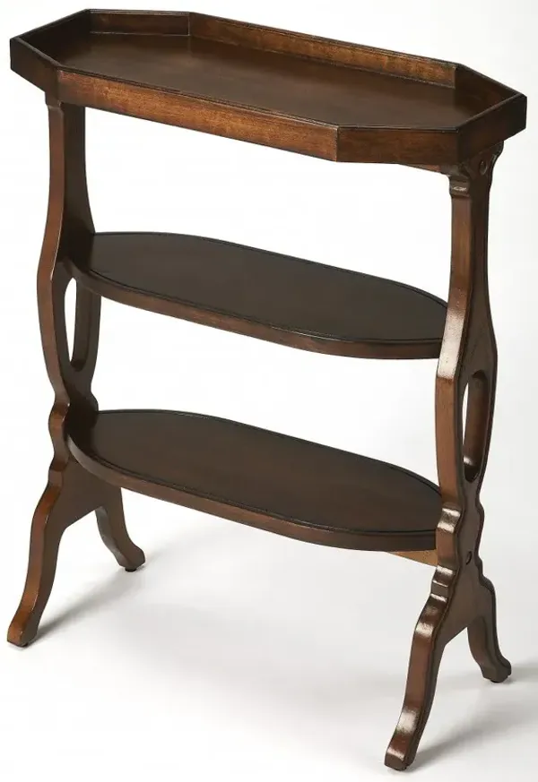 End Table With Two Shelves - Dark Brown