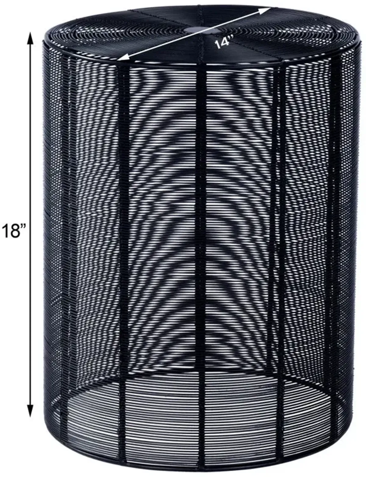 Round Wire End End Table - Black