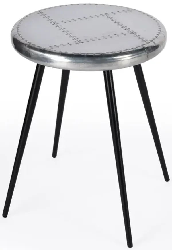 Iron Round End Table - Silver