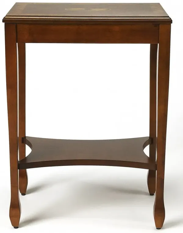 25" End Table With Shelf - Wood Brown