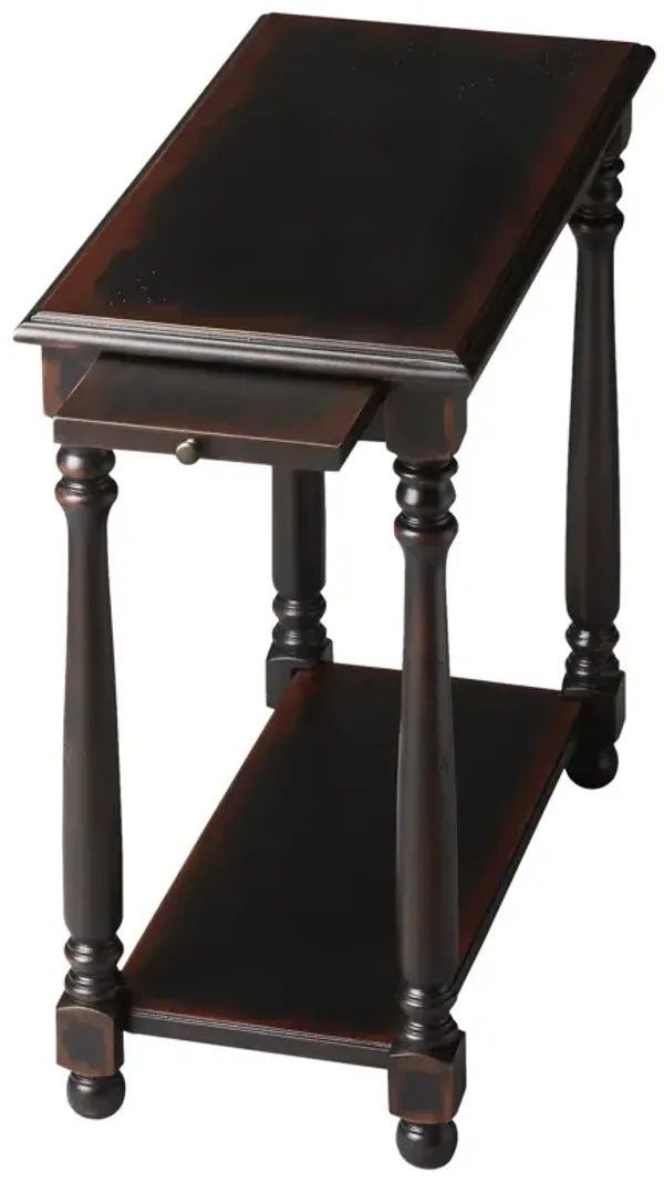 24" x 12" x 24.3" End Table With Shelf - Black
