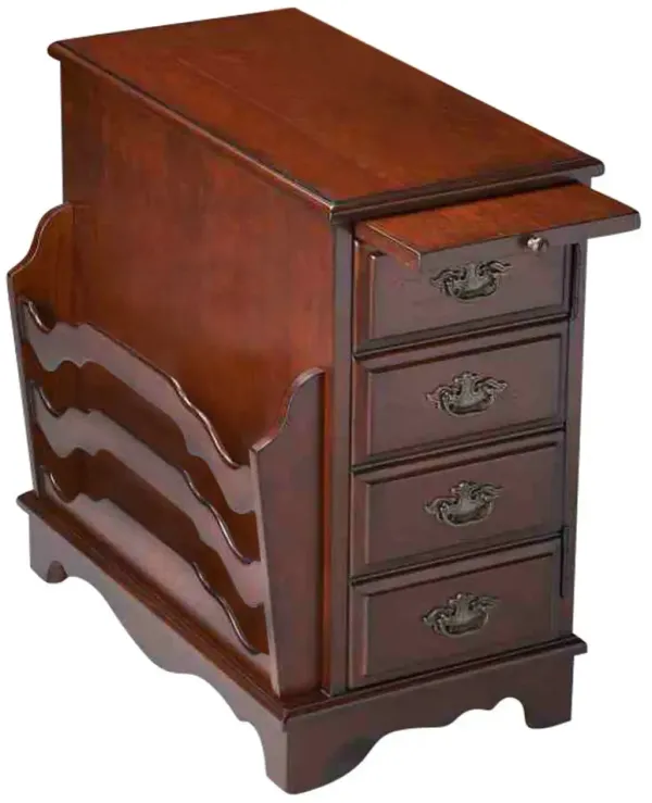 Manufactured Wood Rectangular End Table With Four Drawers - Dark Brown