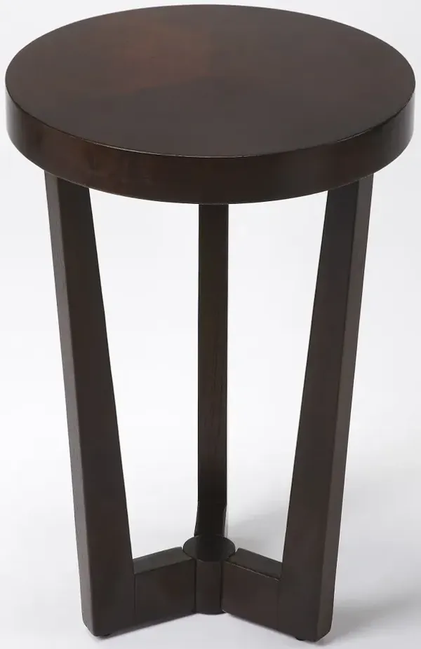 Three Leg Round End Table - Merlot