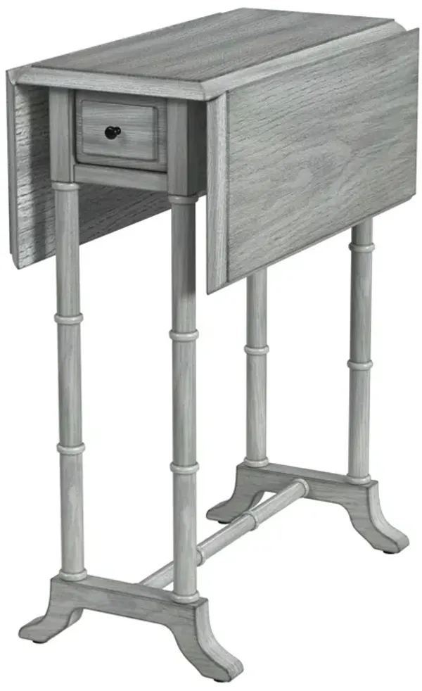 26" Solid And Manufactured Wood Rectangular End Table With Drawer - Gray