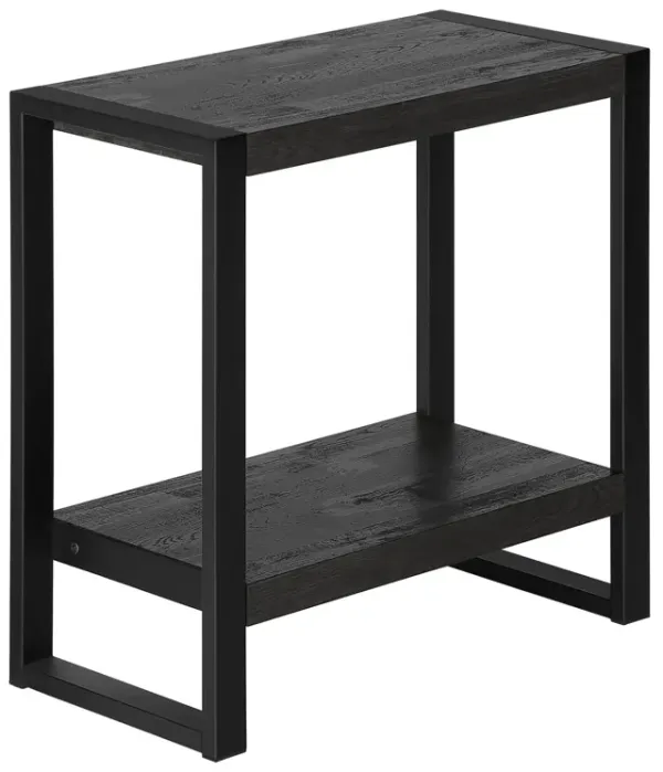 12" x 23.8" x 23.8" End Table With Shelf - Black