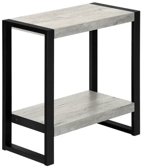 24" End Table With Shelf - Black And Gray