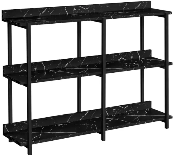End Table With Three Shelves - Black