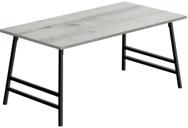 20" x 40" x 18" Metal Coffee Table - Gray And Black