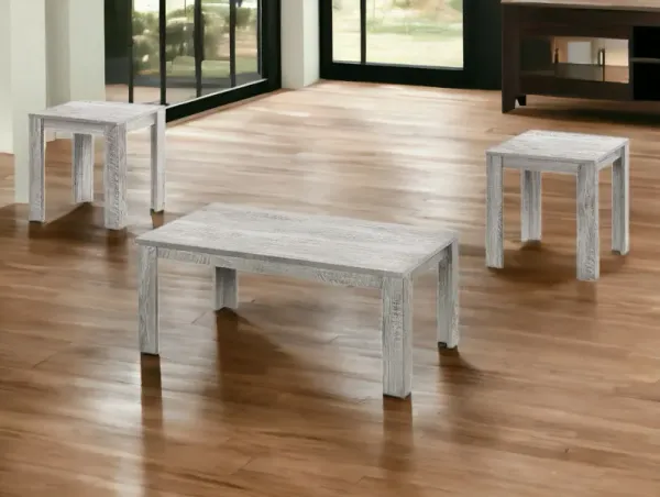 44" Coffee Table (Set of 3) - Gray
