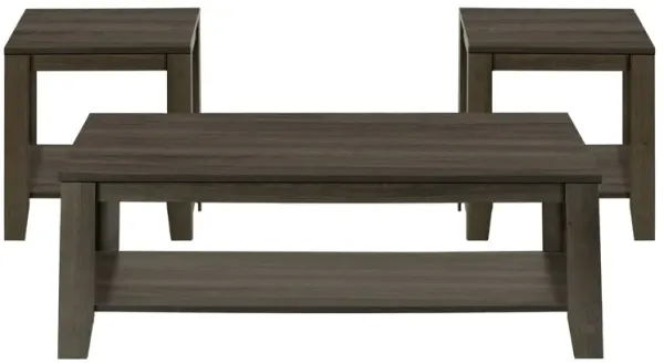 42" Coffee Table With Three Shelves (Set of 3) - Oak
