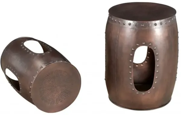 Iron Round End Tables - Copper