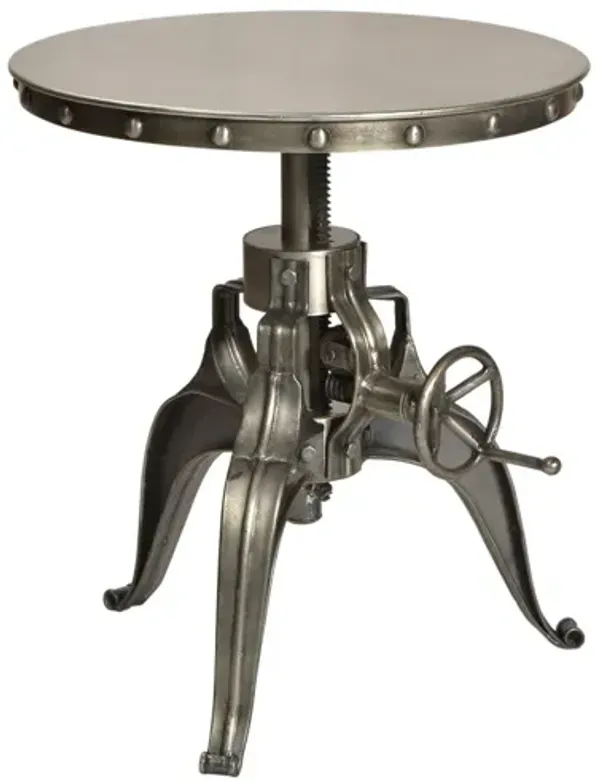 Metal And Iron Round End Table - Silver