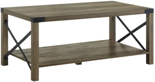 Coffee Table With Shelf - Oak