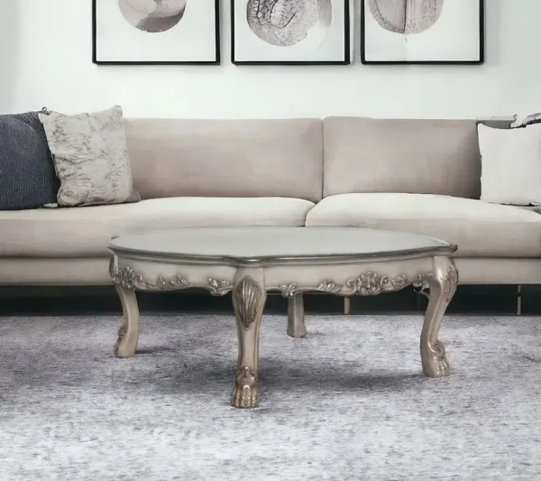 Solid And Manufactured Wood Coffee Table - Bone