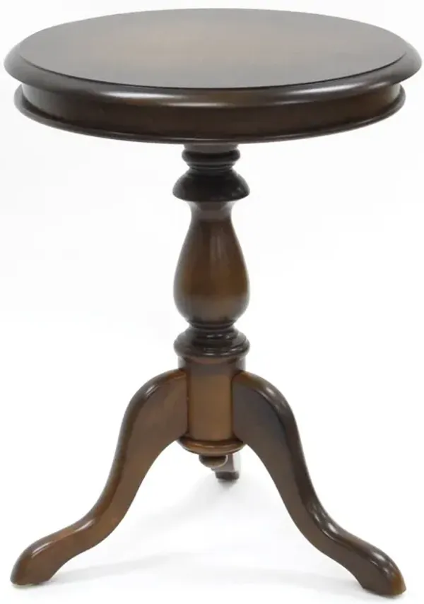 Manufactured Wood Round End Table - Dark Brown