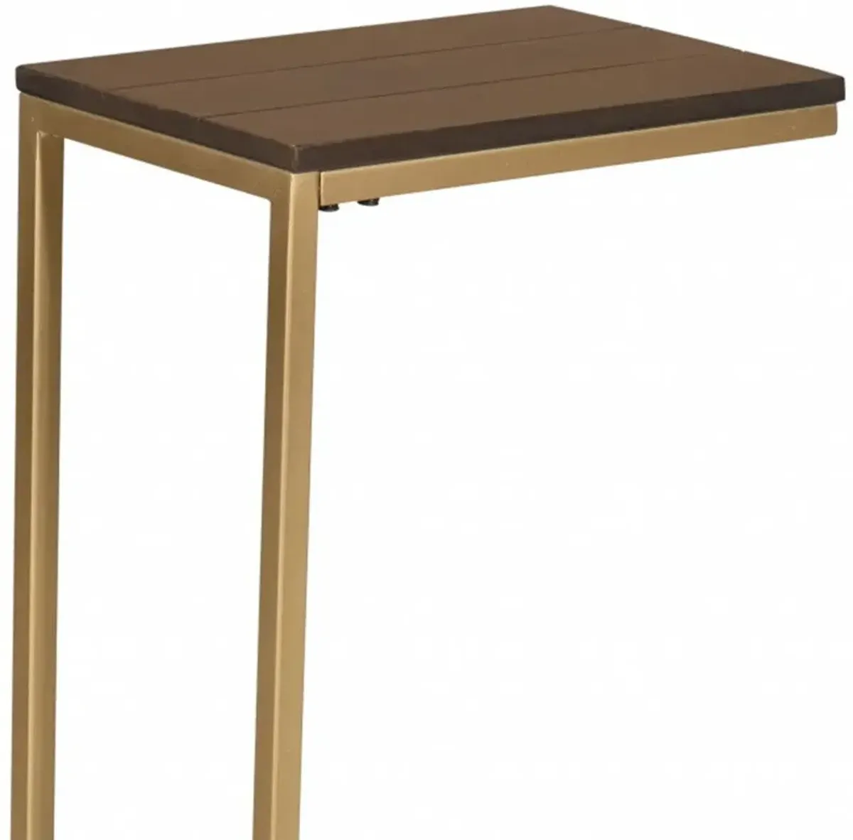 Solid Wood Rectangular End Table - Gold And Elm