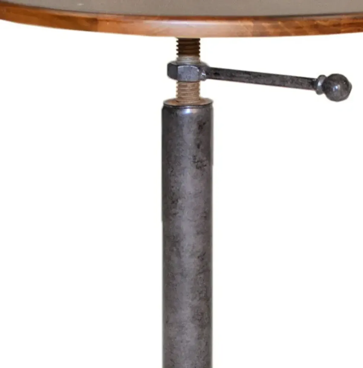 Industrial Solid Wood Round End Table - Chestnut