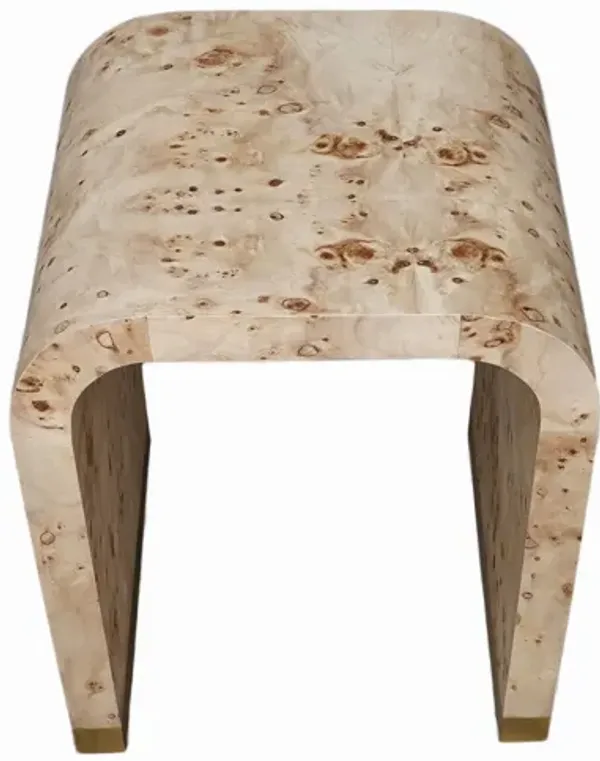 Solid And Manufactured Wood End Table - Beige