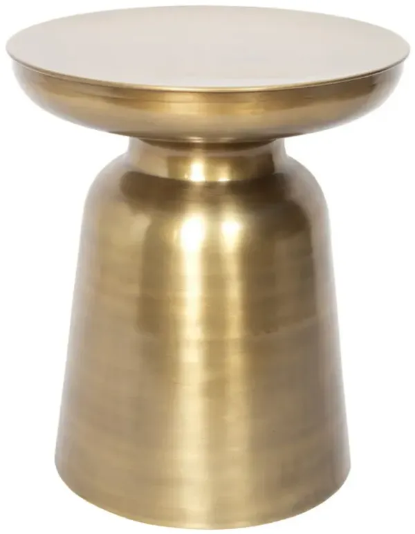 19" Iron Round End Table - Gold