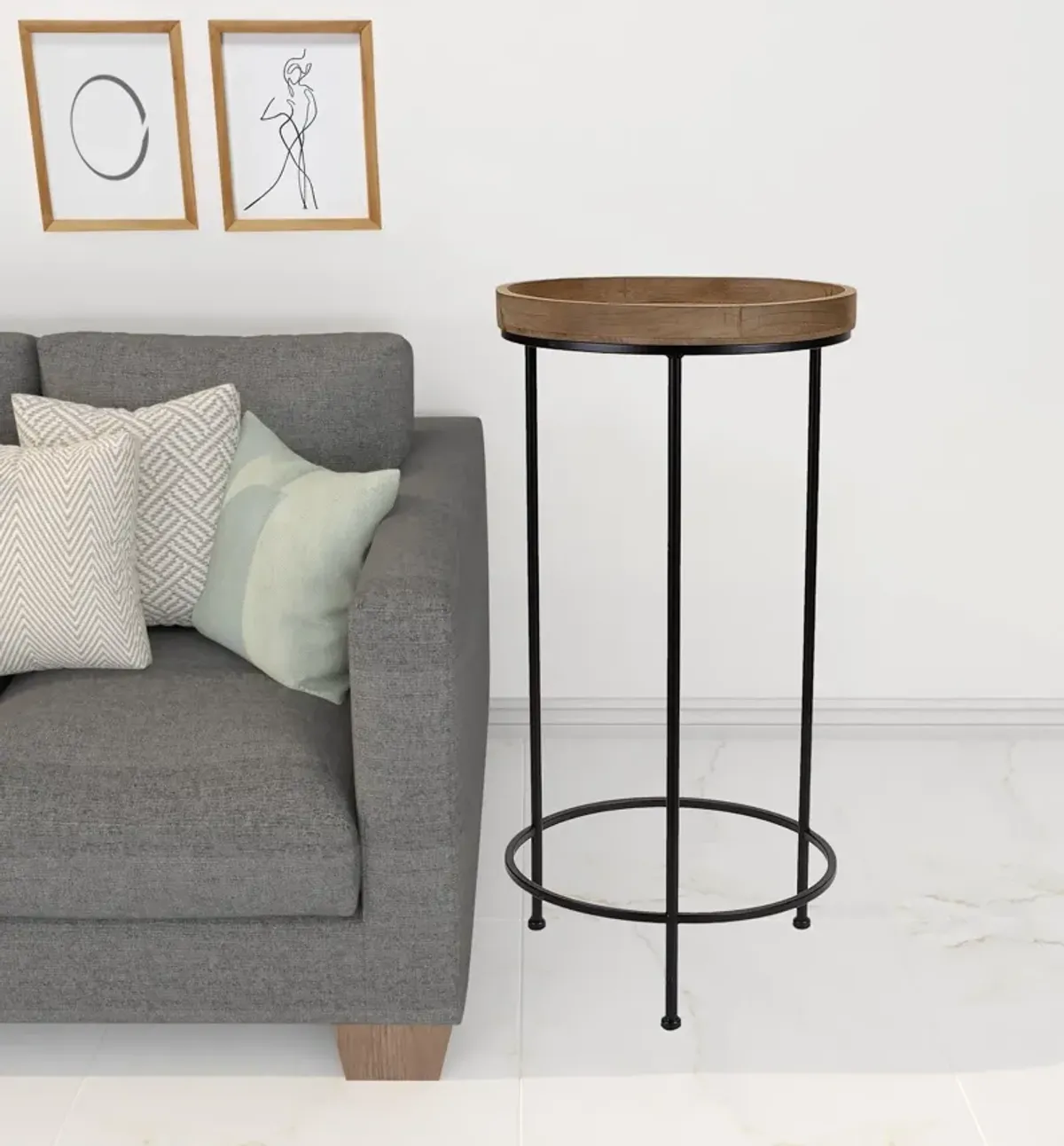 Round End Tables (Set of 3) - Black And Brown