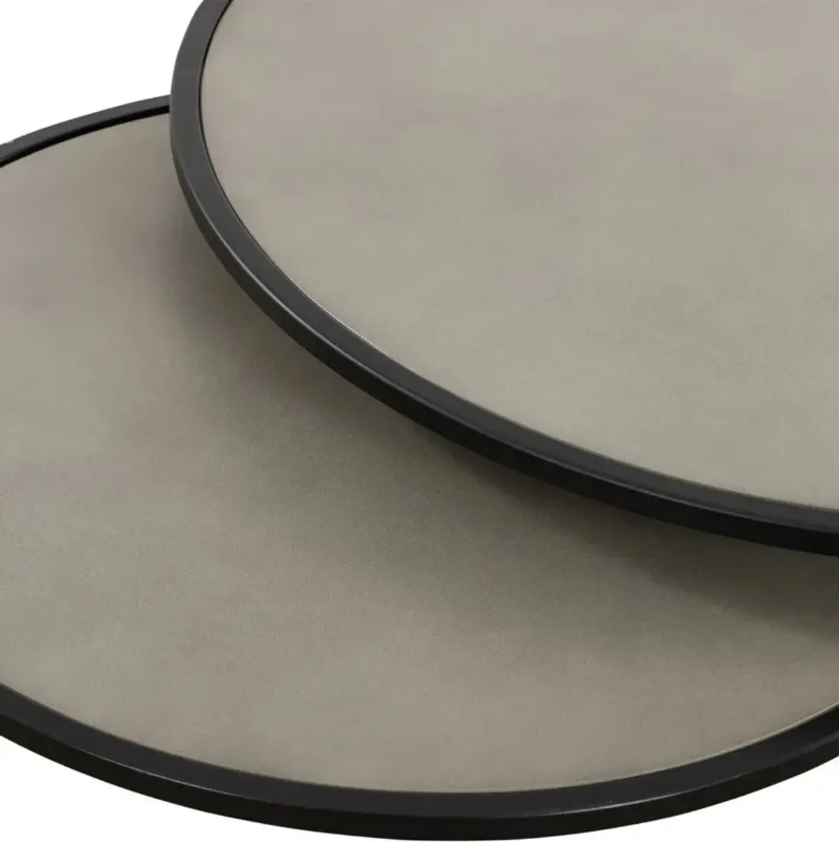 Concrete And Metal Round Nested Coffee Tables (Set of 2) - Gray And Black