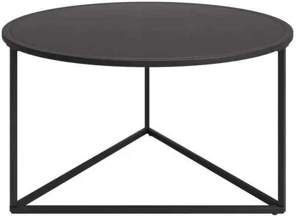 33" Steel Round Coffee Table - Black