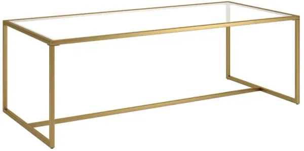47" Glass And Steel Coffee Table - Gold