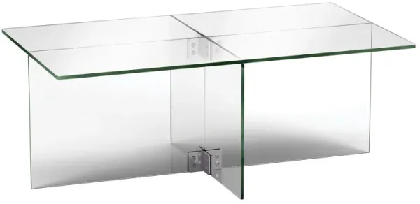 Glass And Steel Coffee Table - Clear