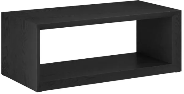 Faux Wood Coffee Table With Shelf - Black