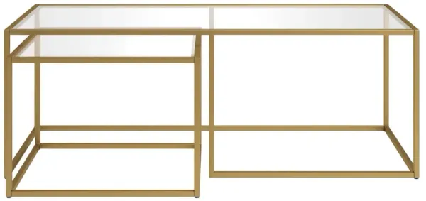 50" Glass And Steel Nested Coffee Tables (Set of 2) - Gold