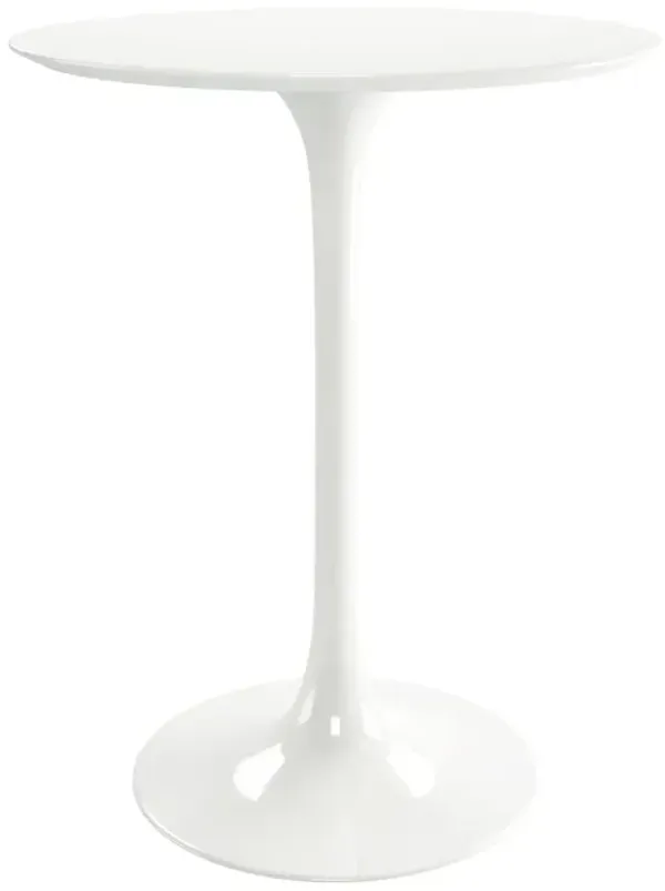 Rounded Fiberglass And Metal Bar Table - White