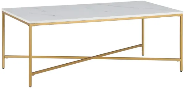 Steel Coffee Table - White And Gold