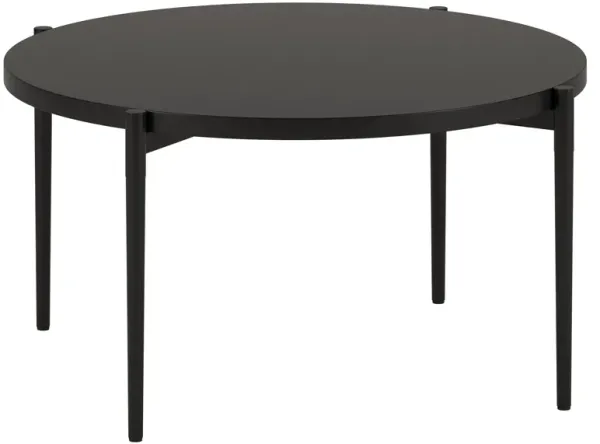 32" Steel Round Coffee Table - Black