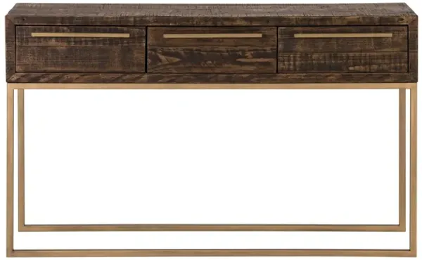 Solid And Manufactured Wood Frame Console Table With Storage - Taupe