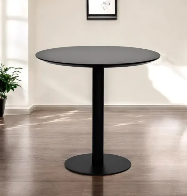 Rounded Steel Bar Table - Black