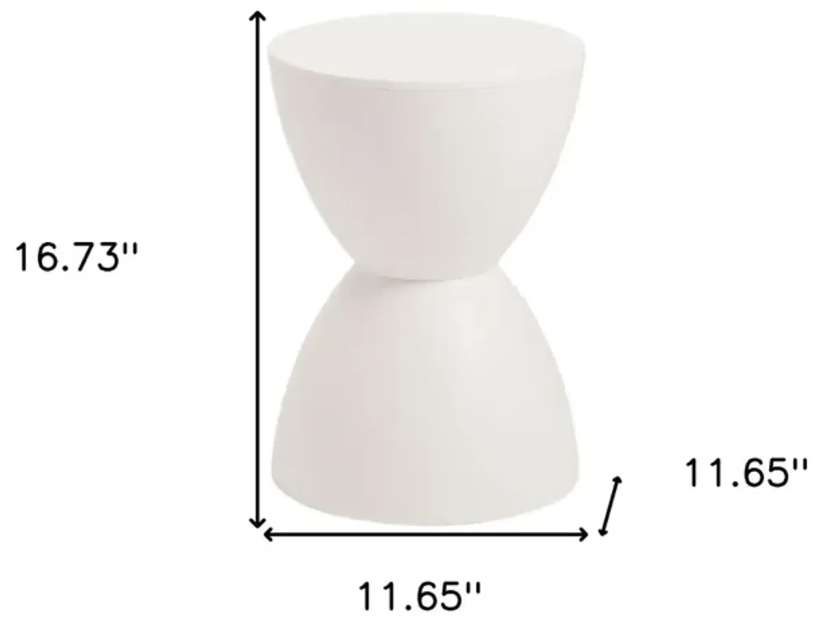 Heavy Duty Plastic Round Pedestal End Table - White