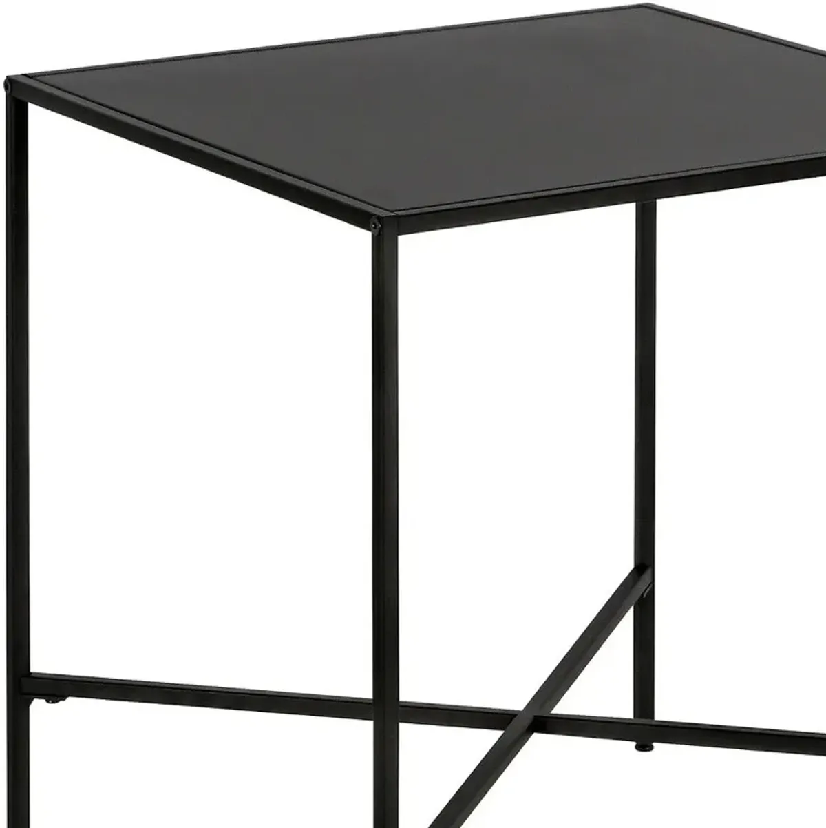 Steel Square End Table - Black