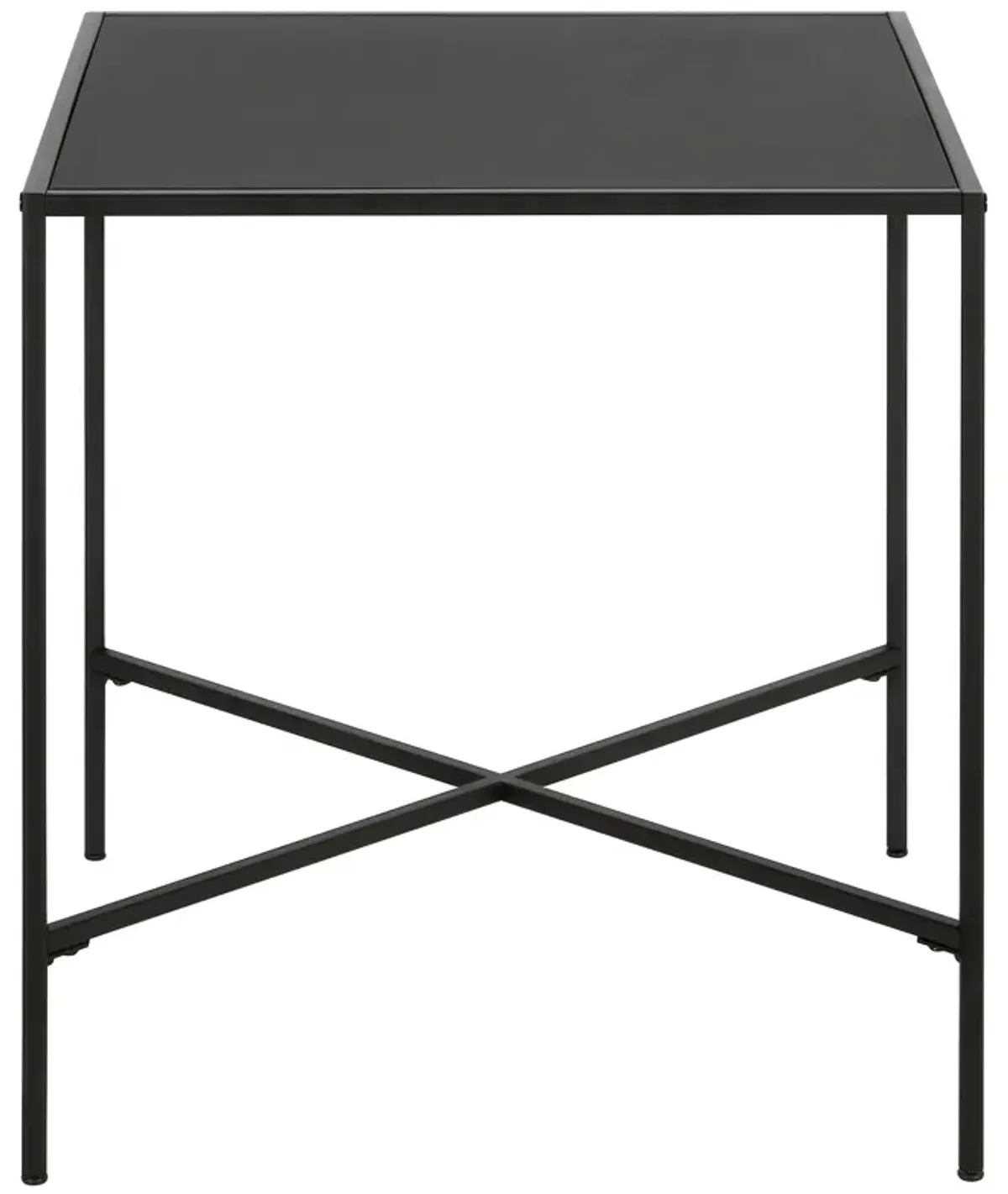 Steel Square End Table - Black