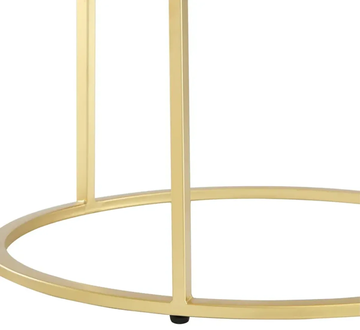 Genuine Marble And Iron Round Nested Coffee Tables (Set of 2) - White And Gold