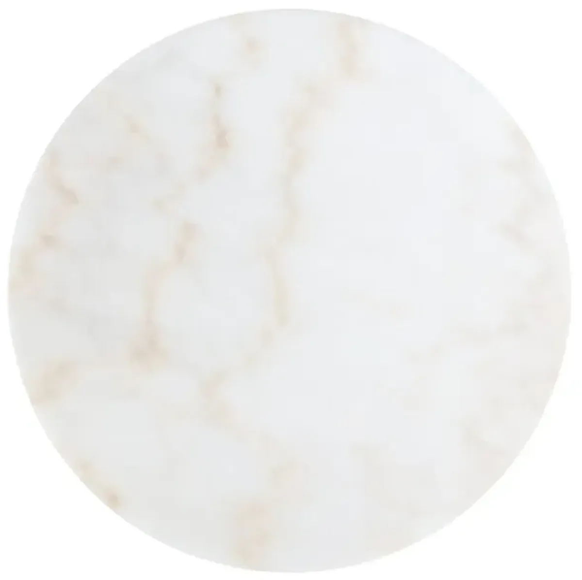 Genuine Marble And Iron Round Nested Coffee Tables (Set of 2) - White And Gold