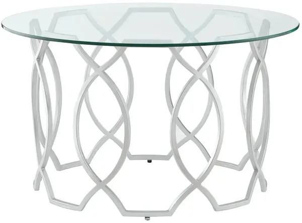 Glass And Iron Round Coffee Table - Clear And Silver